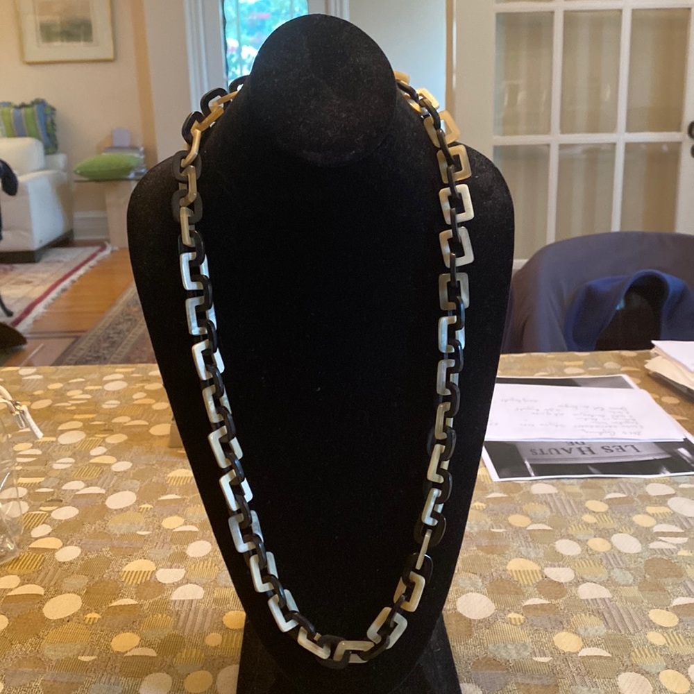 Vintage tortoise shell bi-color necklace